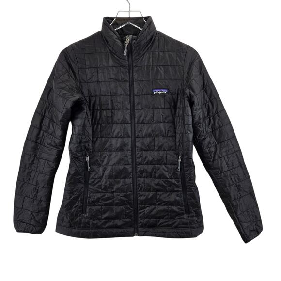 Patagonia Nano Puff Jacket Womens XS Extra Small Black Lightweight Logo Quilted - Picture 2 of 13